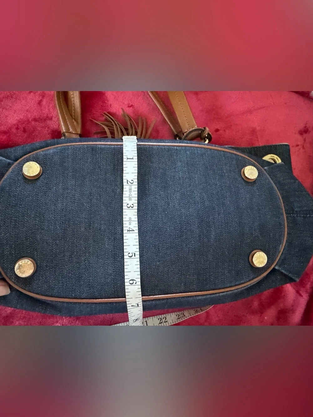 Michael Kors Denim Bag with brow and gold accents